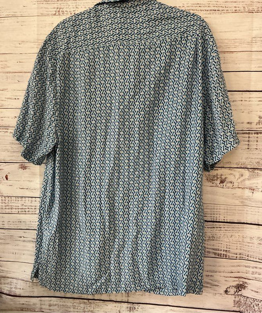 Men's Tommy Bahama Blue Print Short Sleeve Shirt Size L