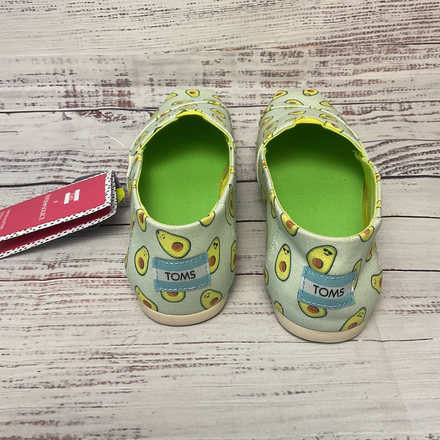 Toms X Paper Source Avocado Green Slip-On Casual Shoe Women 6.5 New W/ Box