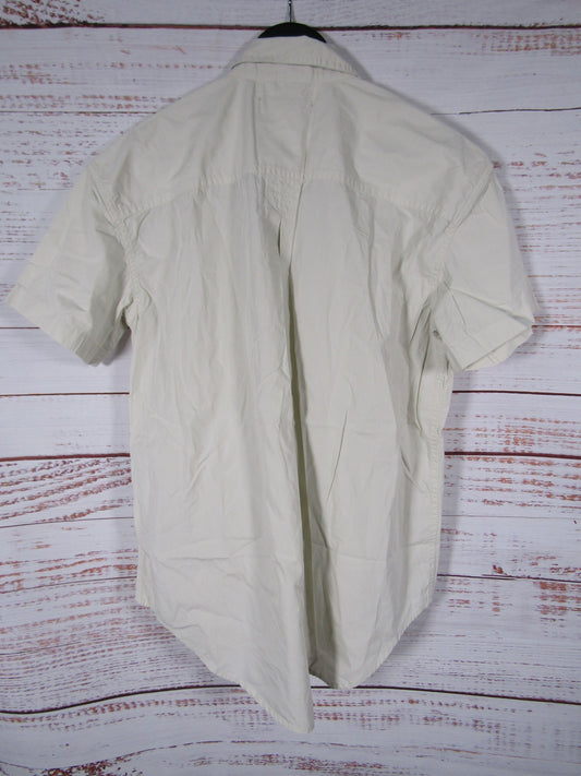 Outerknown Men's White Short Sleeve Button Down Shirt Size S