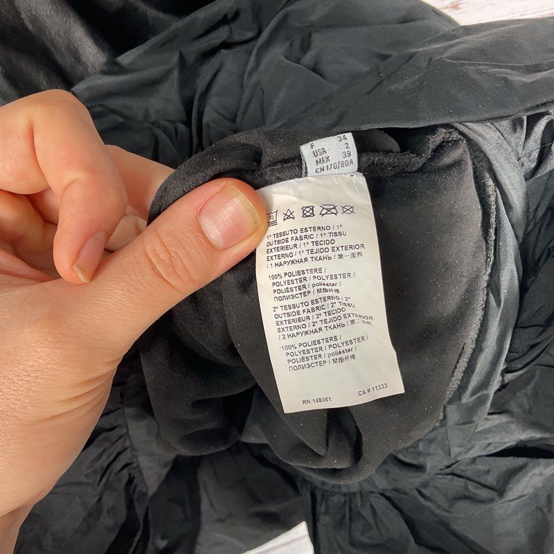 Pinko Black Faux Leather Ruffle Trim Strapless Mini Dress - Size 2