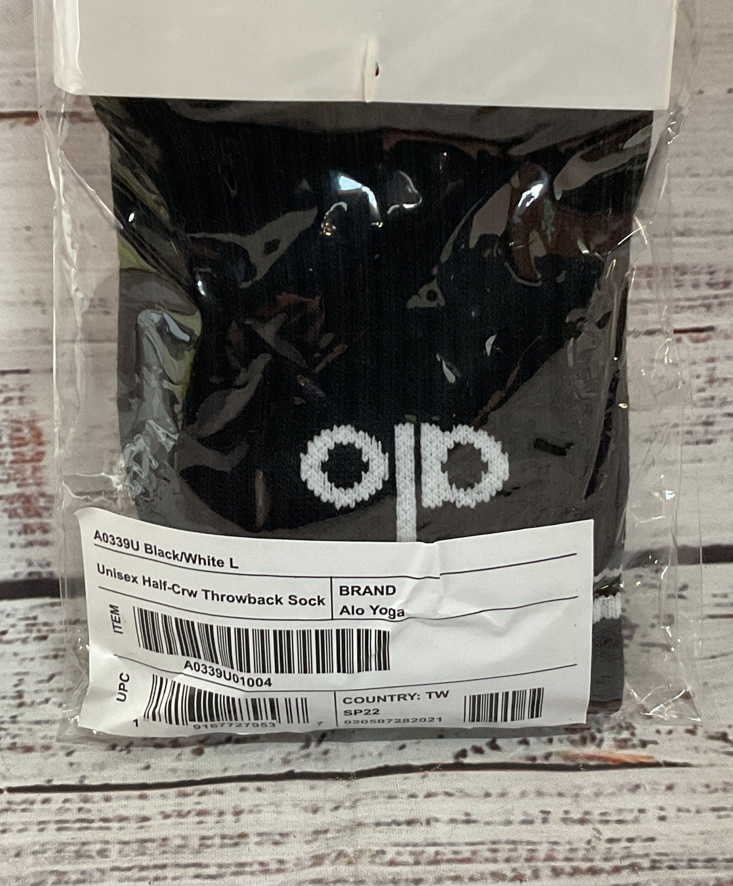 ALO Half Crew Throwback Socks Black L