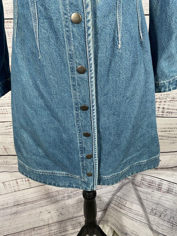 Women's SEA Denim Long Sleeve Dress Indigo Button Snap Size 00