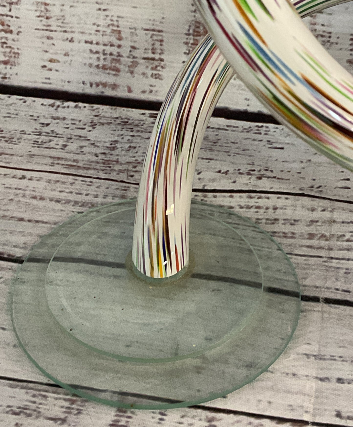 Michael Hudson Confetti Hand Blown Twisted Set of 2 Candlesticks Multicolor