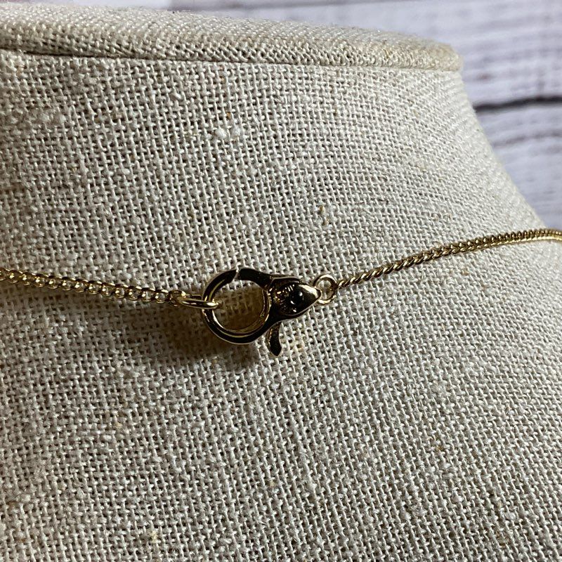 ALLSAINTS Gold Tone & Crystal Dainty Chain Necklace-