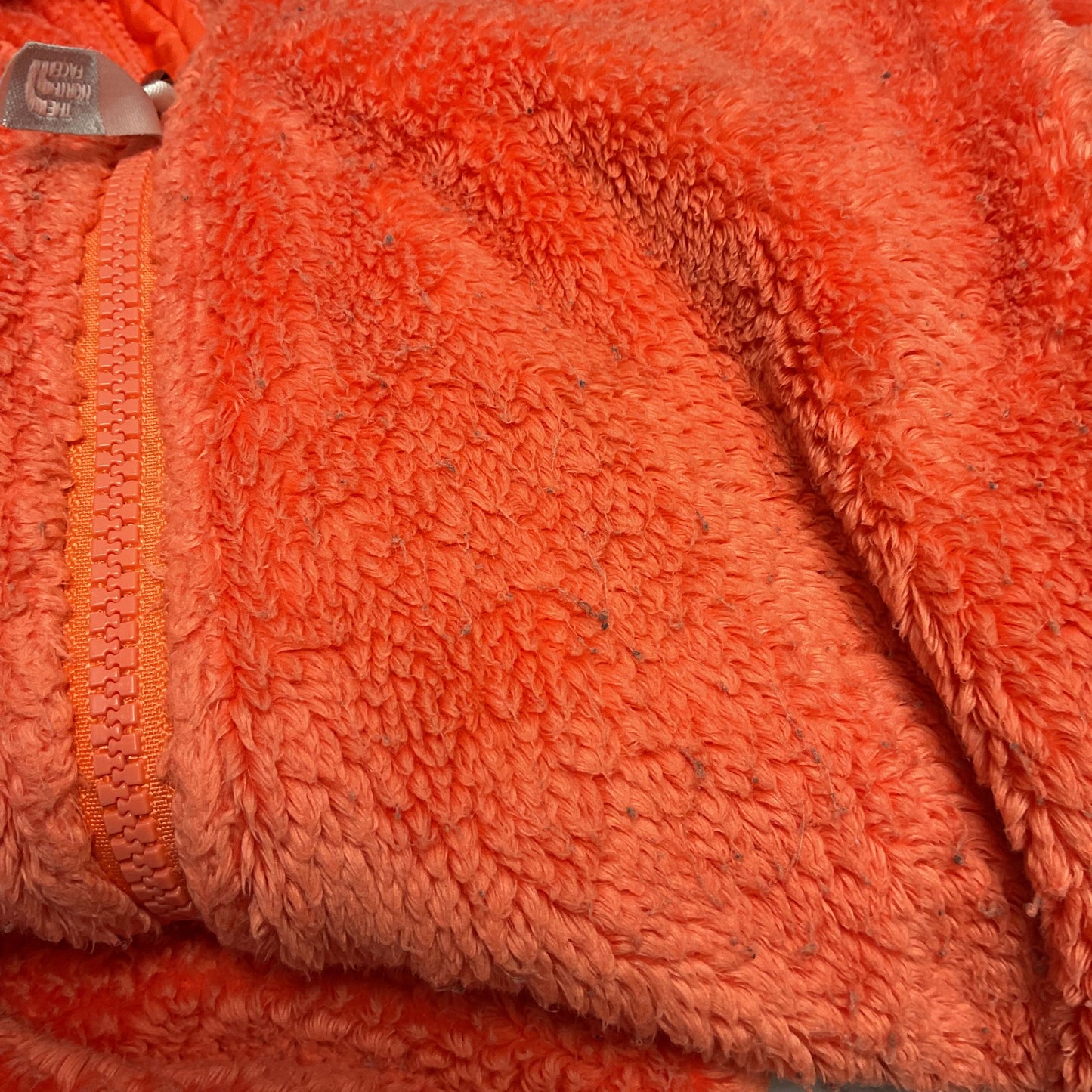 The North Face Orange Fuzzy Fleece Full Zip Jacket - Size XL