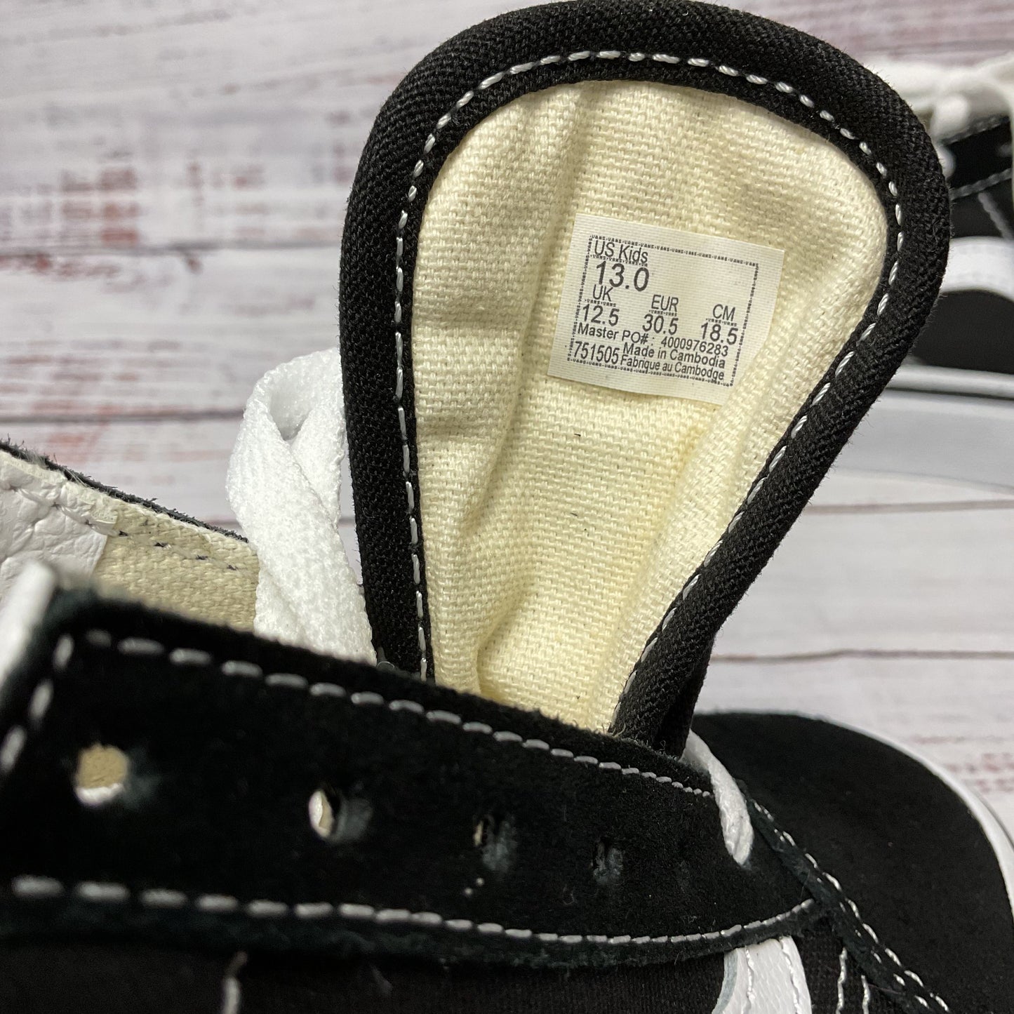 VANS Kids Old Skool Shoes Black White Sneaker Casual Shoe Kids 13