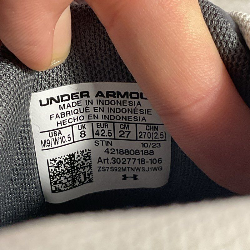 Under Armour Forge 96 Mod/Castlerock Grey Running Sneaker Size 9 M/10.5 W US