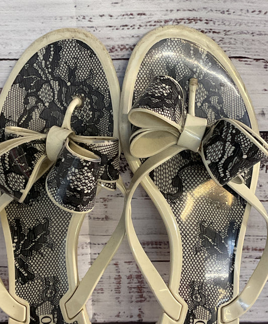 Valentino Lace Bow Rubber Thong Sandals Multicolor 8.5