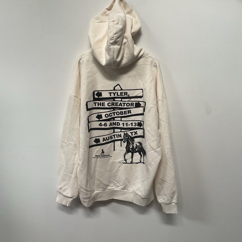 Tyler The Creator Golf Days Austin City Limits ACL Texas White Hoodie Sz XL 1/4
