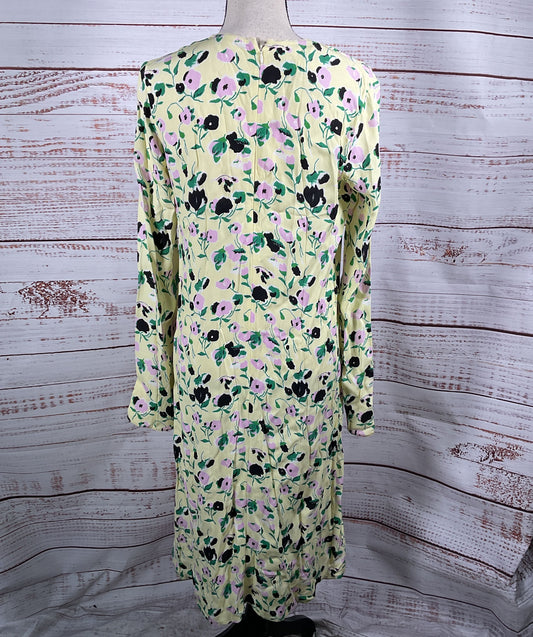Plan C Floral Print Long Sleeve Dress Multicolor 38
