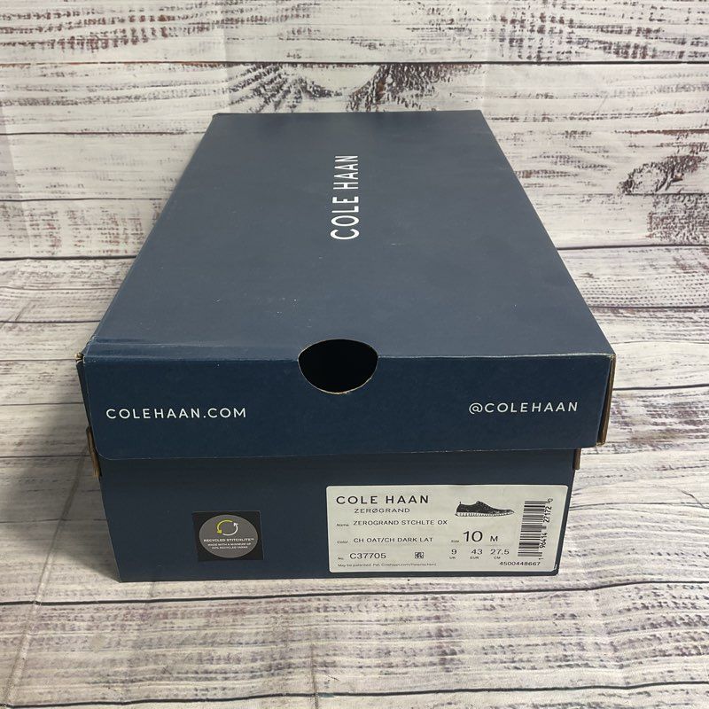 Cole Haan Zerogrand Stitchlite Oat Beige Knit Wingtip Oxford Casual Shoe Men 10
