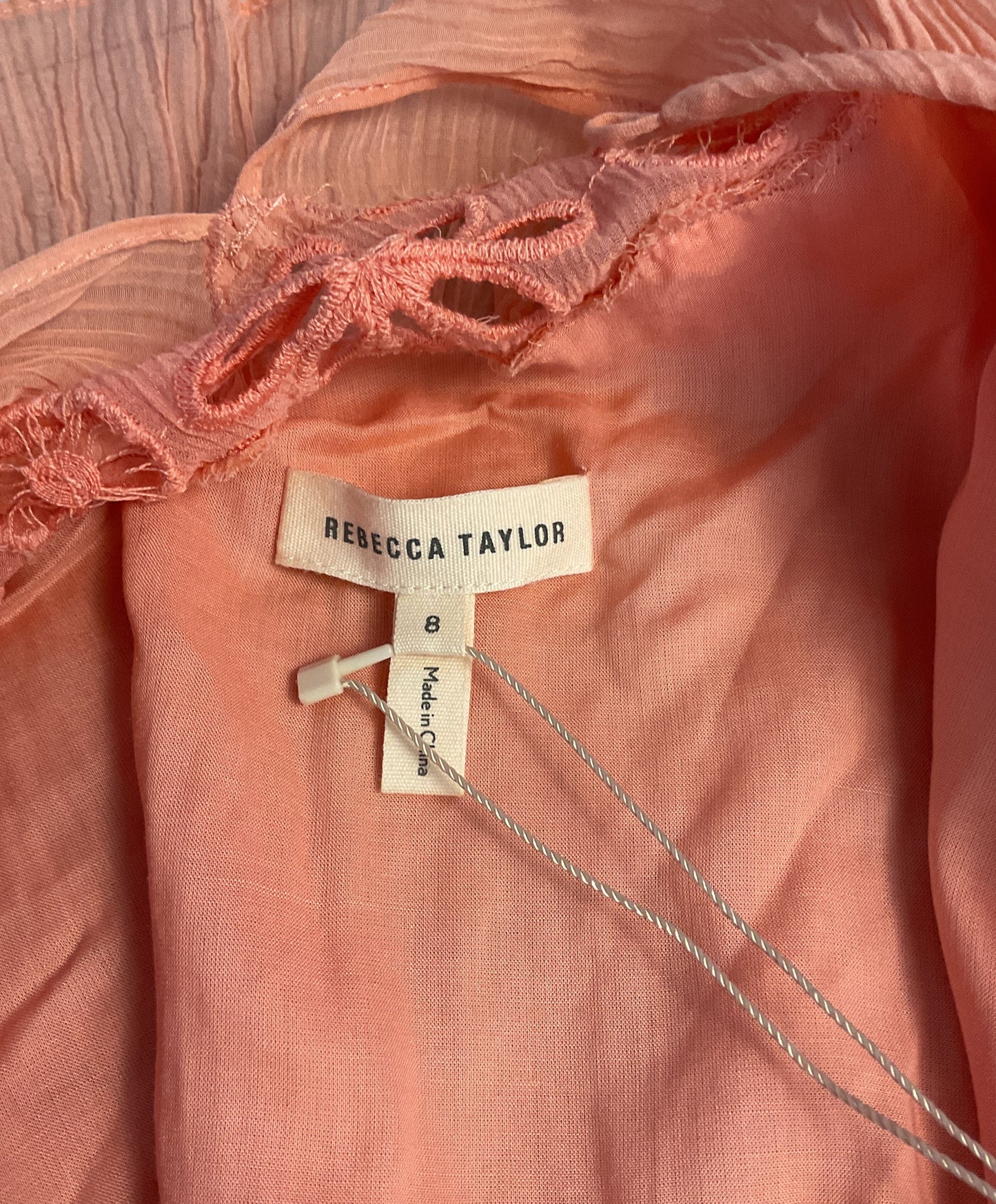 NWT Women's Rebecca Taylor Peach Top Size 8 Retail $118