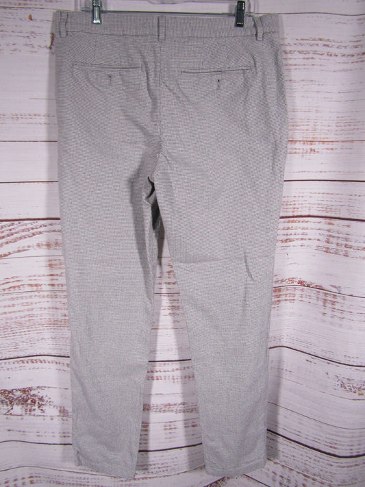 Ted Baker Handly Men's Light Gray Mirco Houndstooth Slim Fit Pants Size 34R