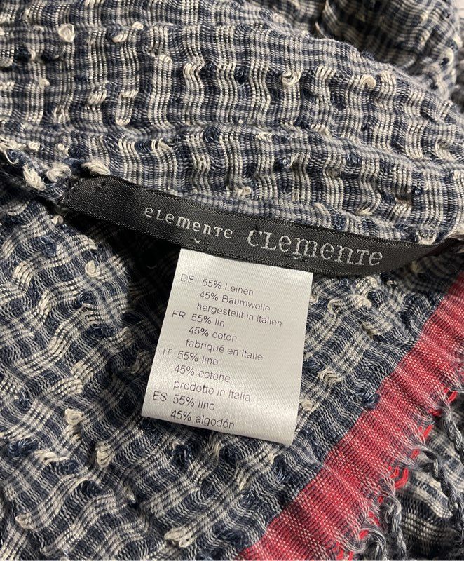 Elemente Clemente Women's Linen Blend Blue Scarf