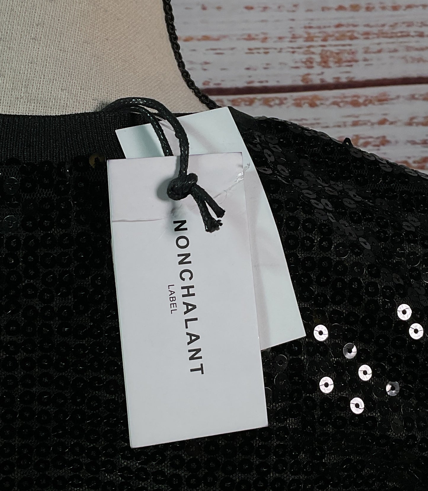 Nonchalant Label Grace Sequin T-Shirt Black XS