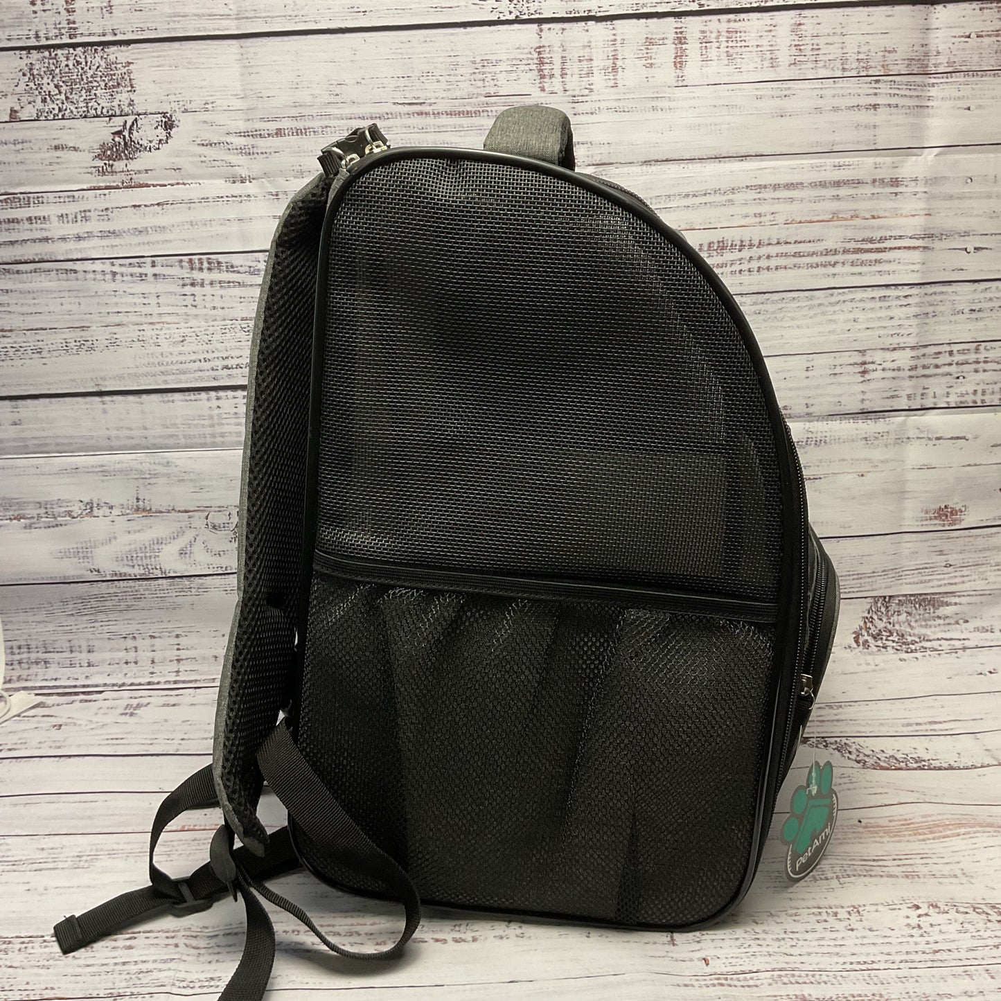 PetAmi Gray Black Soft Bottom Collapsible Pet Carrier Backpacks New