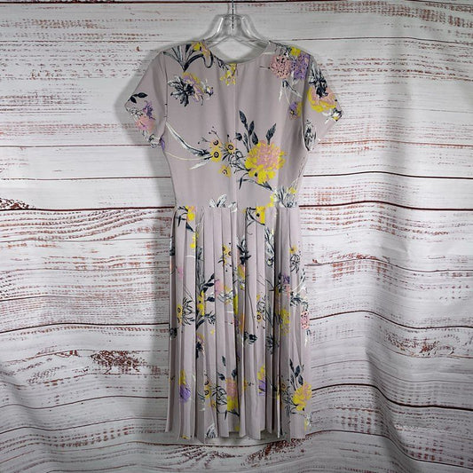 Leith Lavender Floral S/S Faux Wrap Mini Dress - Size S