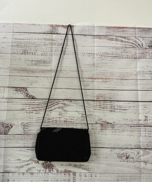 Women's Vintage Bonwit Teller Black Beaded Handbag