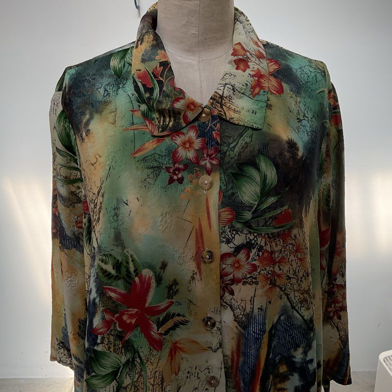 CITRON Santa Monica Women's Print Button Up Blouse- SZ 2