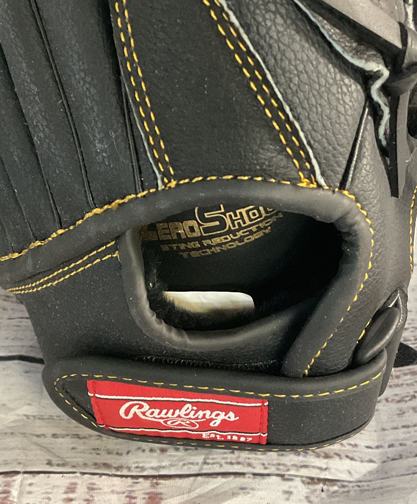 Rawlings Leather Left Handed Baseball Glove Mitt Black