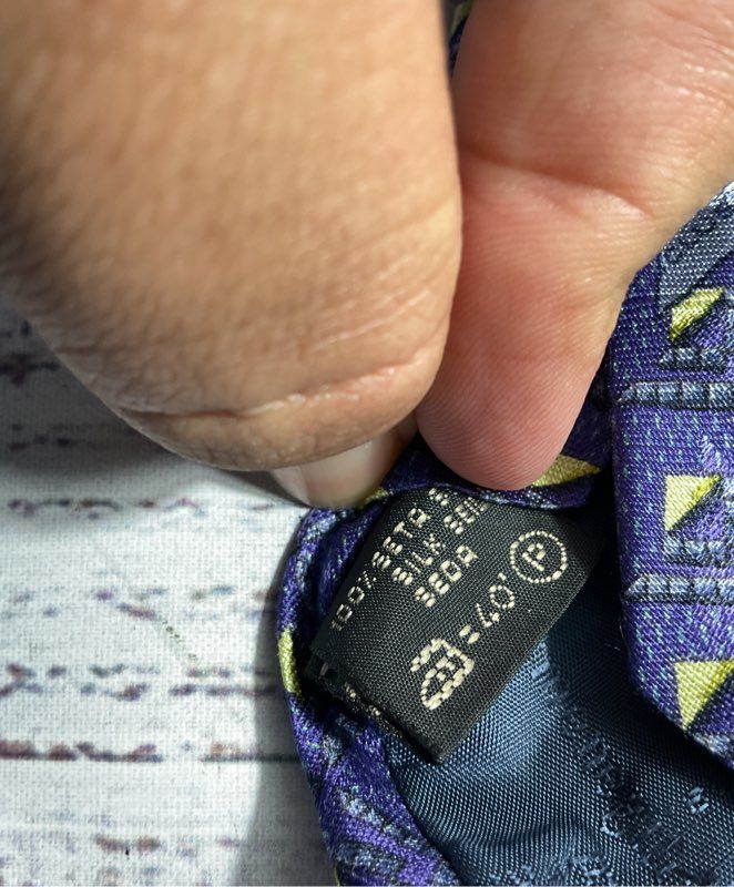 Ermenegildo Zegna Men's Square Geometric Purple Pattern 100% Silk Tie