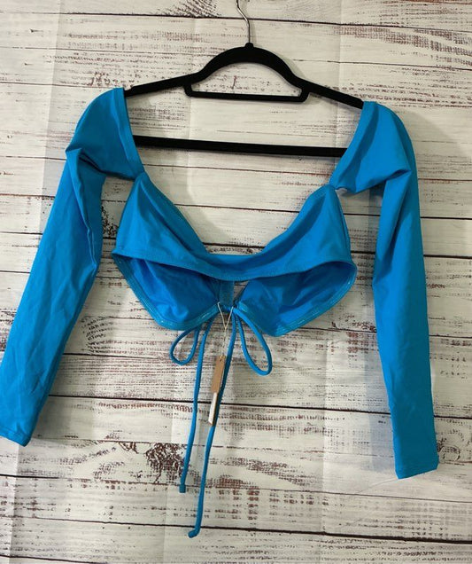 NWT Skims Turquoise LS Bikini Top Size M
