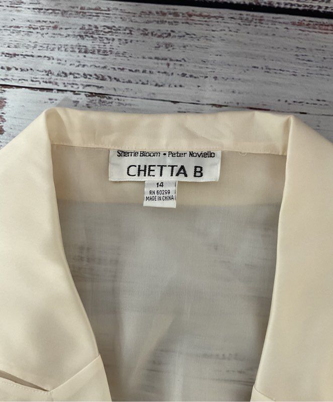 Women's Chetta B. Cream Silk Jacket Size 14
