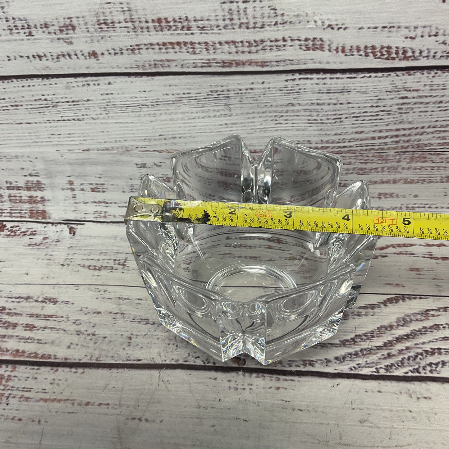 Orrefors Sweden Corona Crown Clear Crystal Glass Bowl 4.5"