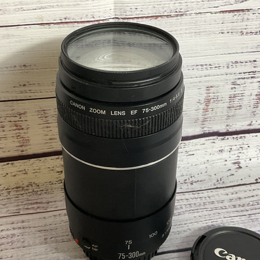 CANON EF 75-300mm f/4-5.6 III Zoom Lens with Kenko Digital Filter UV 58mm