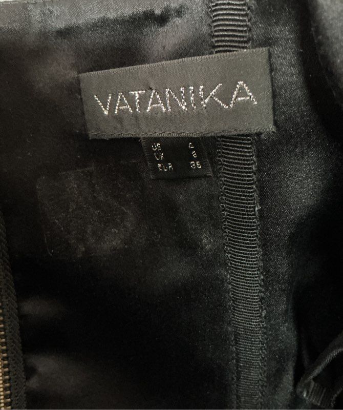 Women's Vatanika Black Strapless Cocktail Dress with side ruffle Size 4