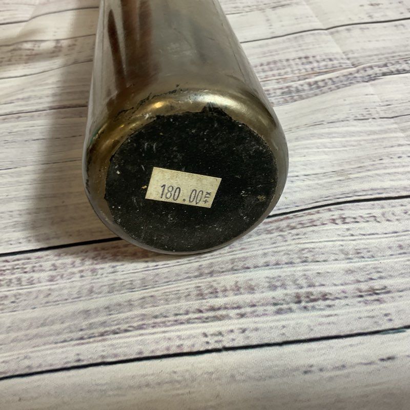 Signed VTG. ADAM AARONSON Studio Glass Metallic Gun Gray Tube Vase- 13.5"