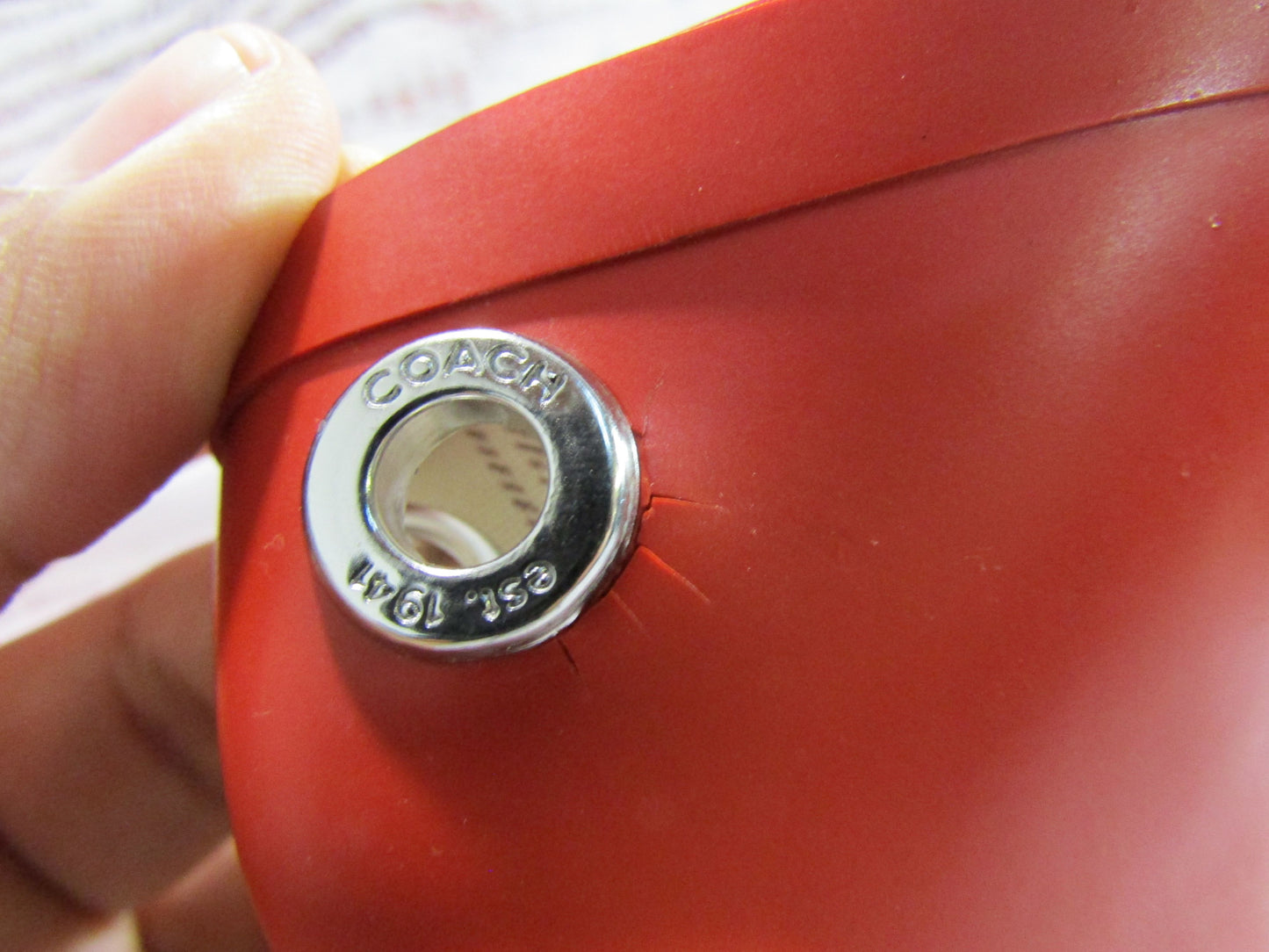 Coach Bina Women's Red Rubber Wedge Platform Rain Boots Size 9