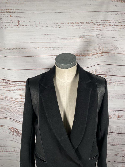 Sandro Women's Wool Blend Black Coat Size 40