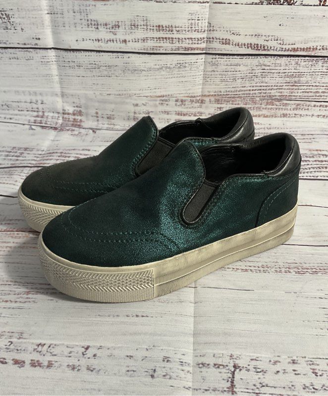 Ash Jungle Metallic Green Platform Shoes Girls 13 US 31 EU