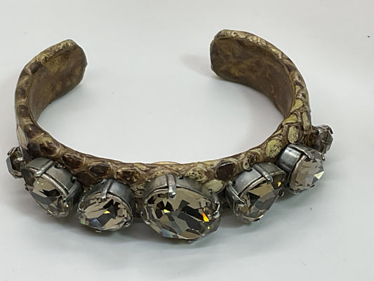 VTG. TED ROSSI & Rhinestone Cuff Bracelet- 6.5" (1" Opening)