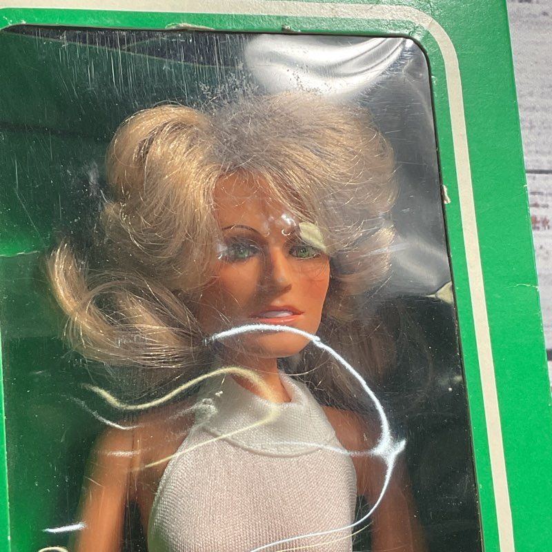 VTG. 1977 Mego Corp Superstars 12" Farrah Fawcett Celebrity Fashion Doll, OG Box