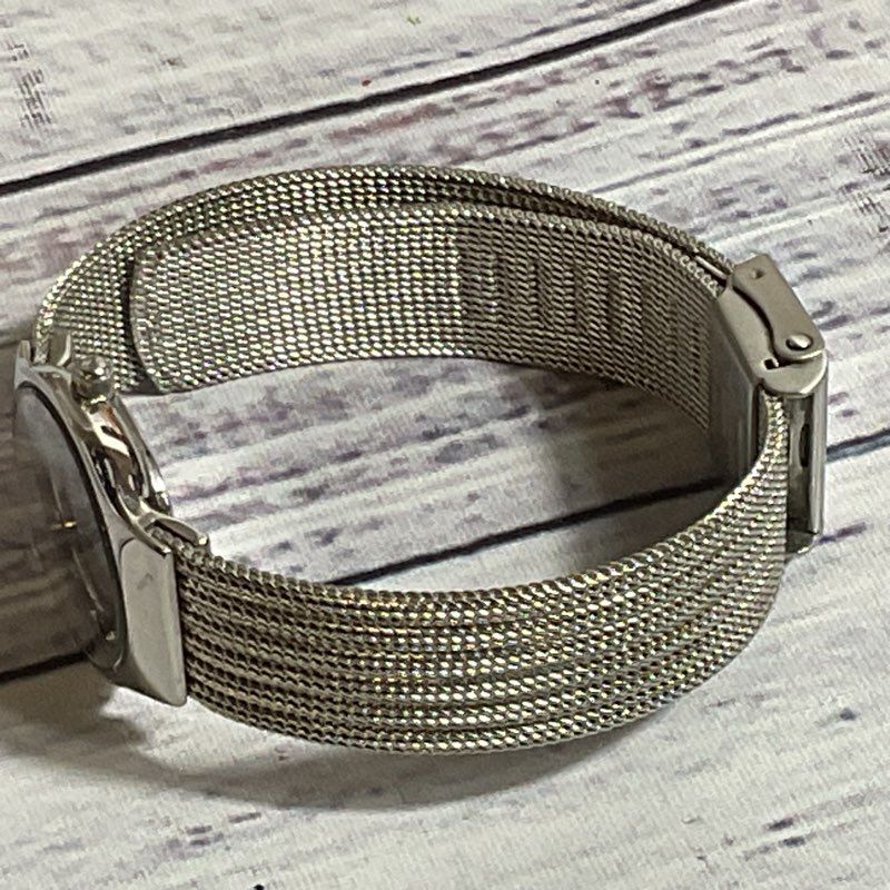 SKAGEN SKW2156 Women's Silver Tone Mesh Black Dial Rhinestone Watch