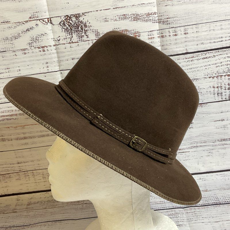 VTG. TESI Fur Felt Women's Brown Fedora Hat- SZ M