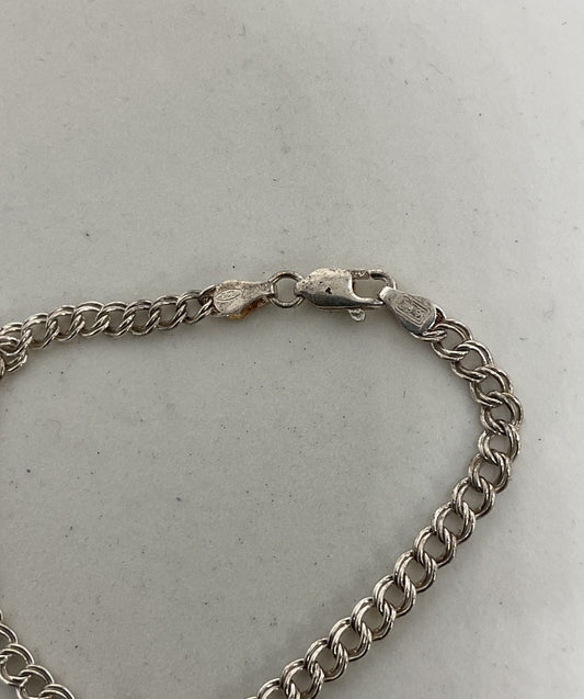 AGI Sterling Silver Chain Bracelet Roller Skate Charm 6.75"