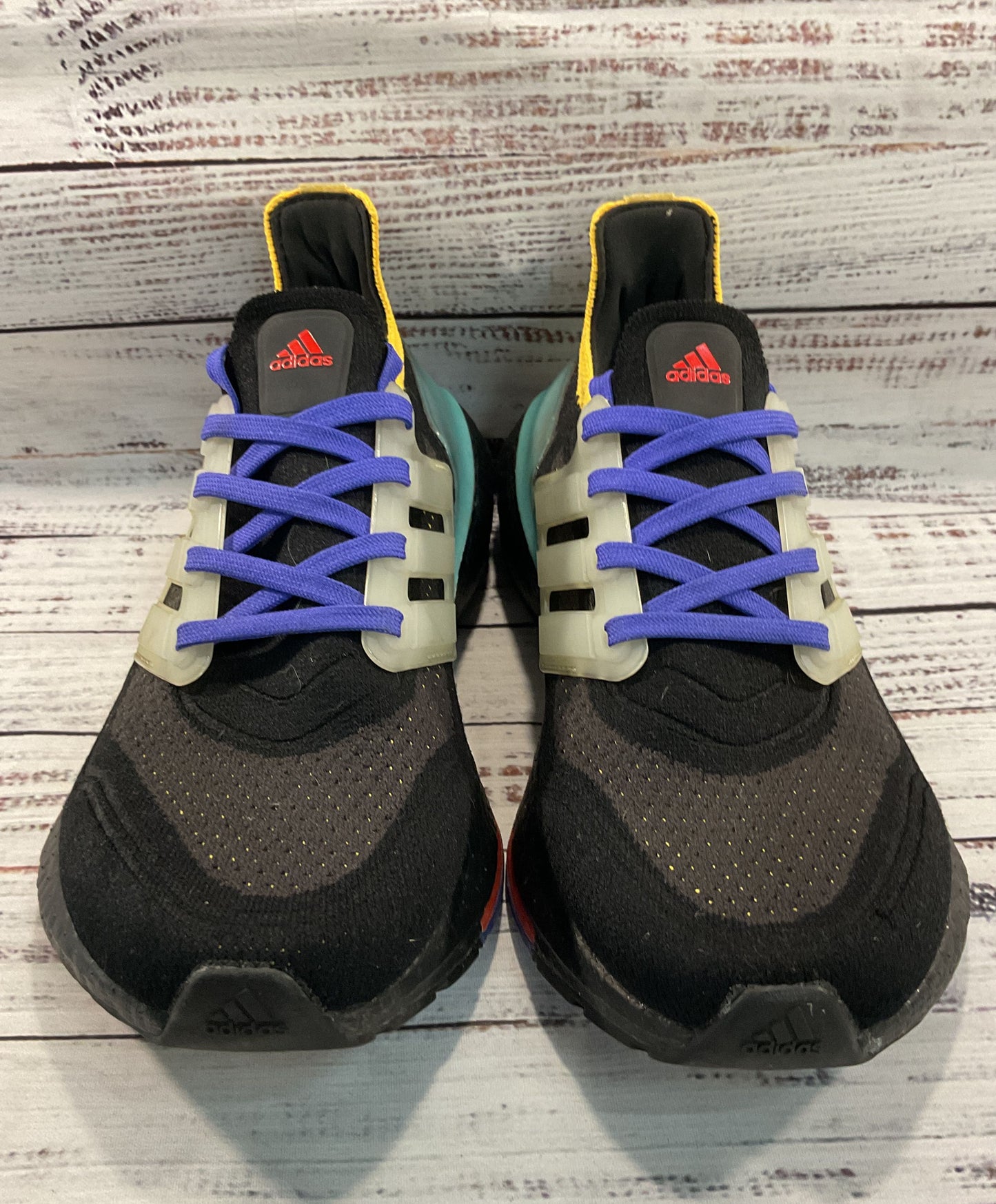 Adidas Ultraboost 21 J Black Pulse Aqua Boy's Sneakers Size 5.5 GX2561