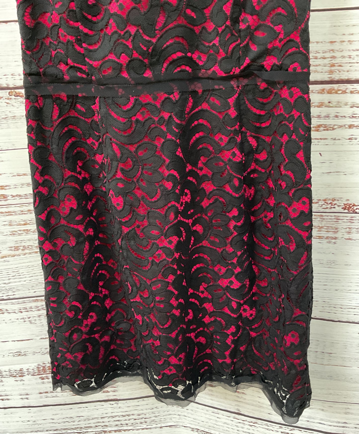 Milly Women's Black & Pink Lace Sheath Dress Size 8
