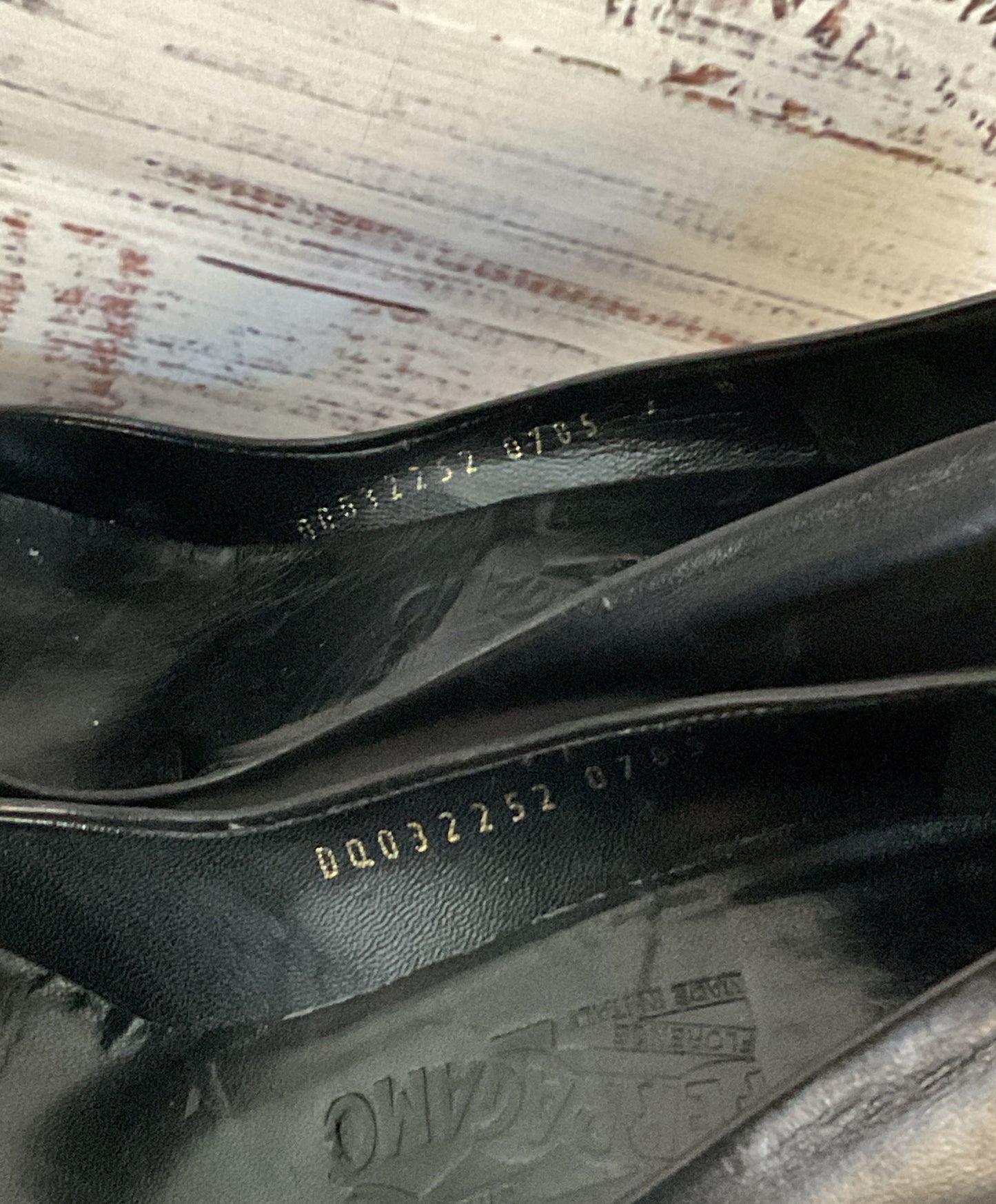 Salvatore Ferragamo Leather Criss Cross Wood Heel Pumps Black 7