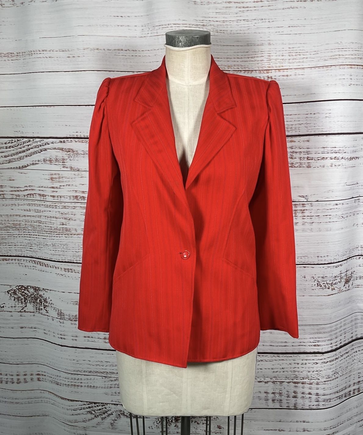 Emanuel Ungaro Red Pinstripe Blazer Women's - Size 10