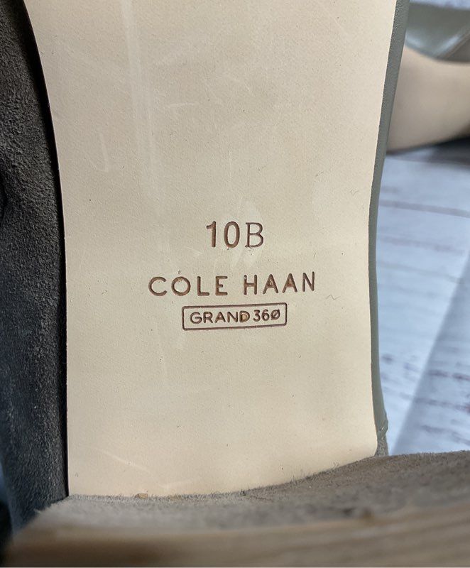 Cole Haan Grandseries Women's Gray Leather & Suede Side Zip Booties Size 10 B