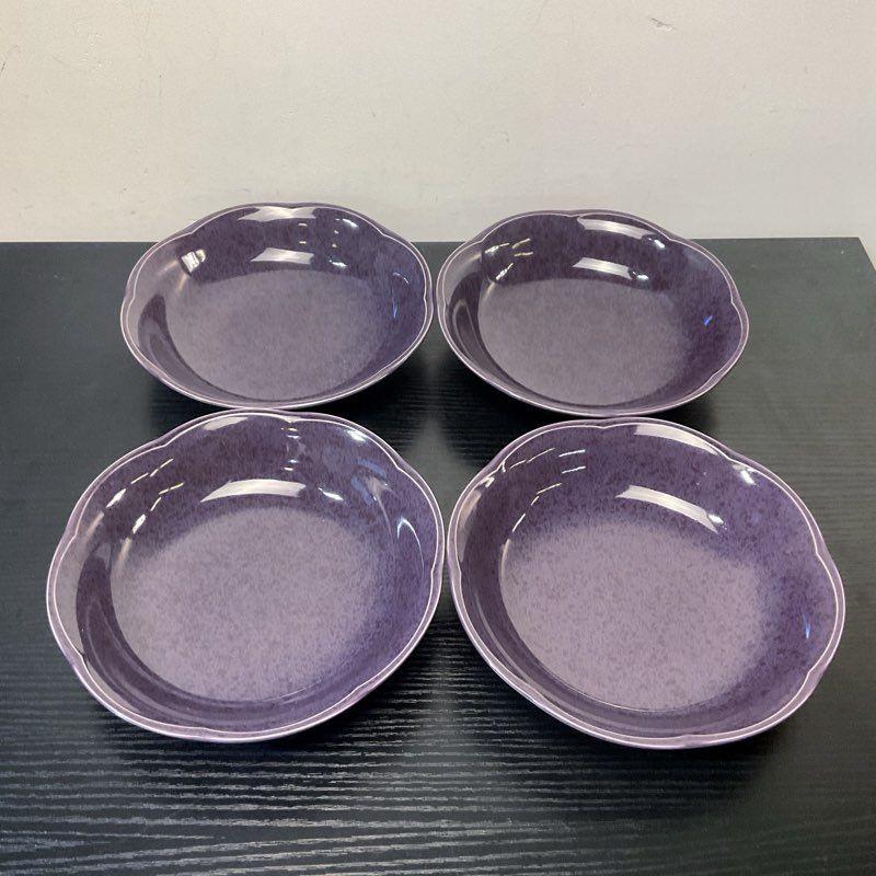 Mikasa Fashion Tones Ek 500 Carolina Blue Purple Scalloped Rim Bowls set of 4