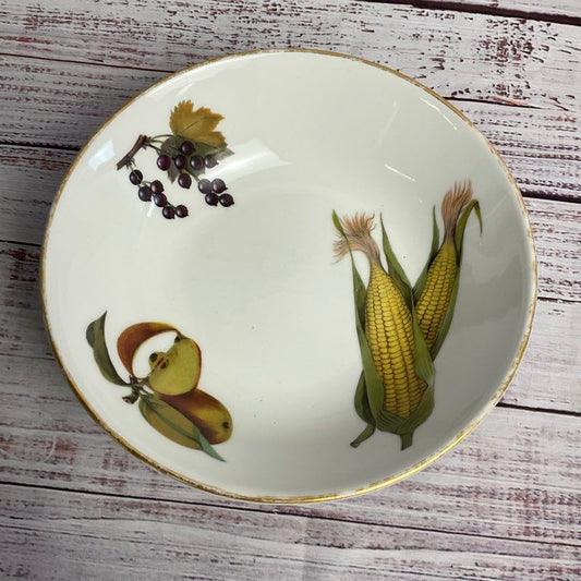 Royal Worcester 3 Pc. Evesham 7" Gold Rim Porcelain Soup/cereal Bowl Set