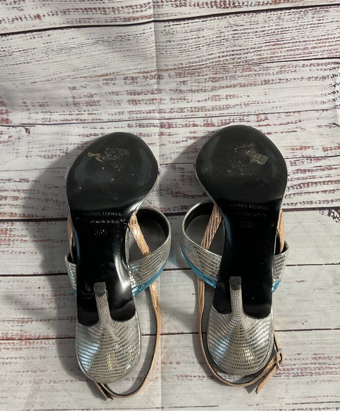 Pierre Hardy Women's Silver Scale Multicolor Slingback Heels Size 36.5 EU 6.5 US