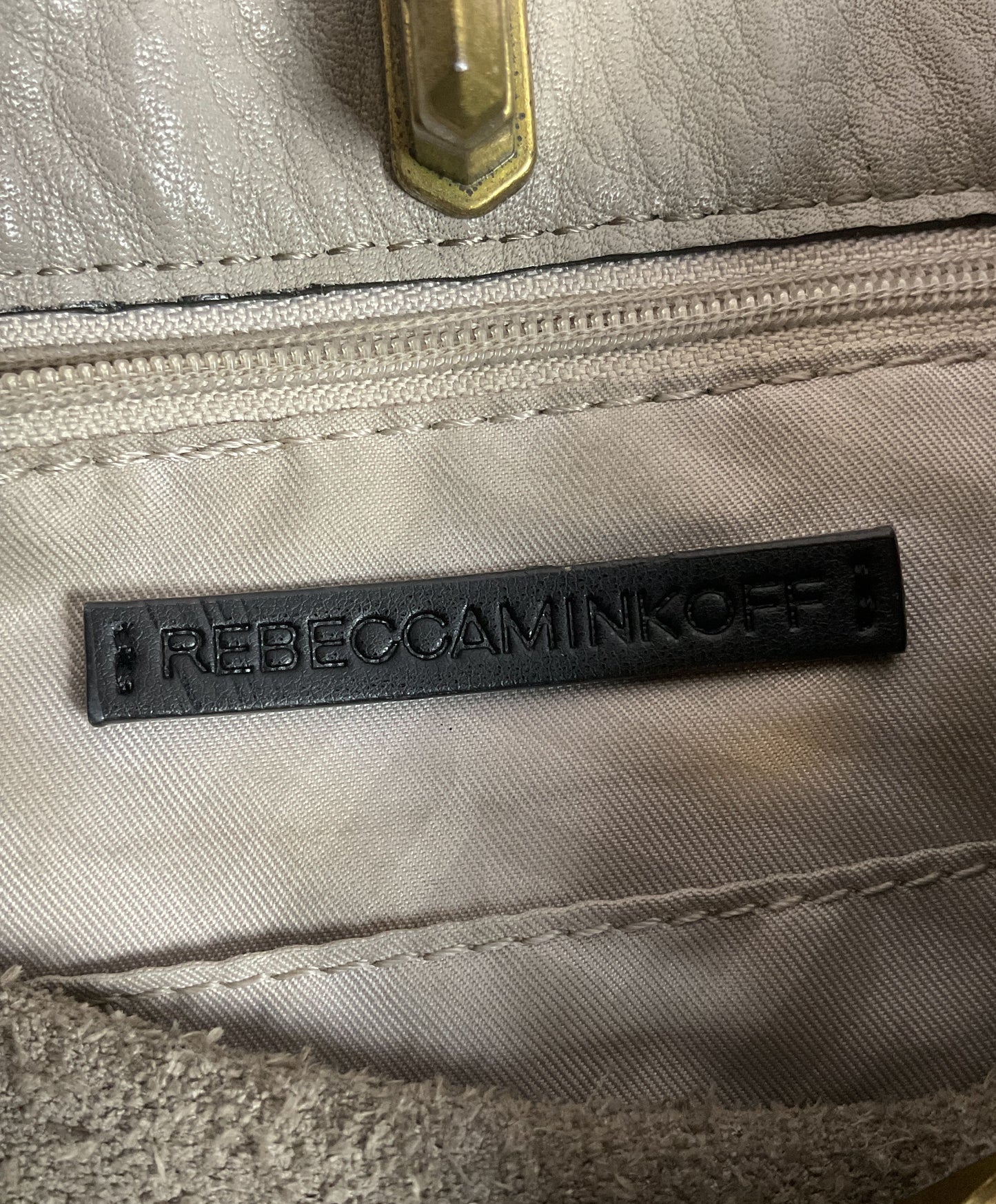 Rebecca Minkoff Pebbled Gray Leather Crossbody Bag with Tassel and Gromet Detail
