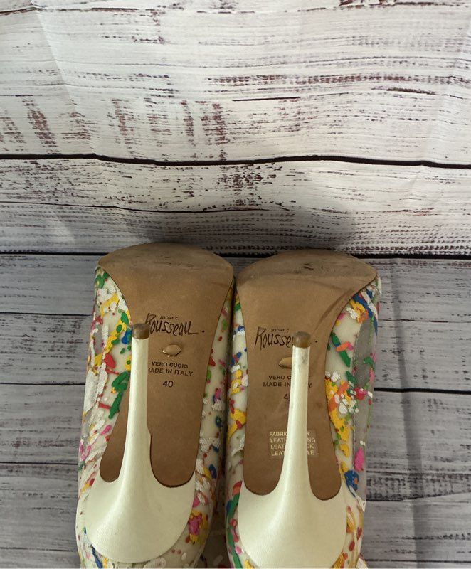 Women's Jerome C. Rousseau Splatter Paint Print Ankle Booties Size 40