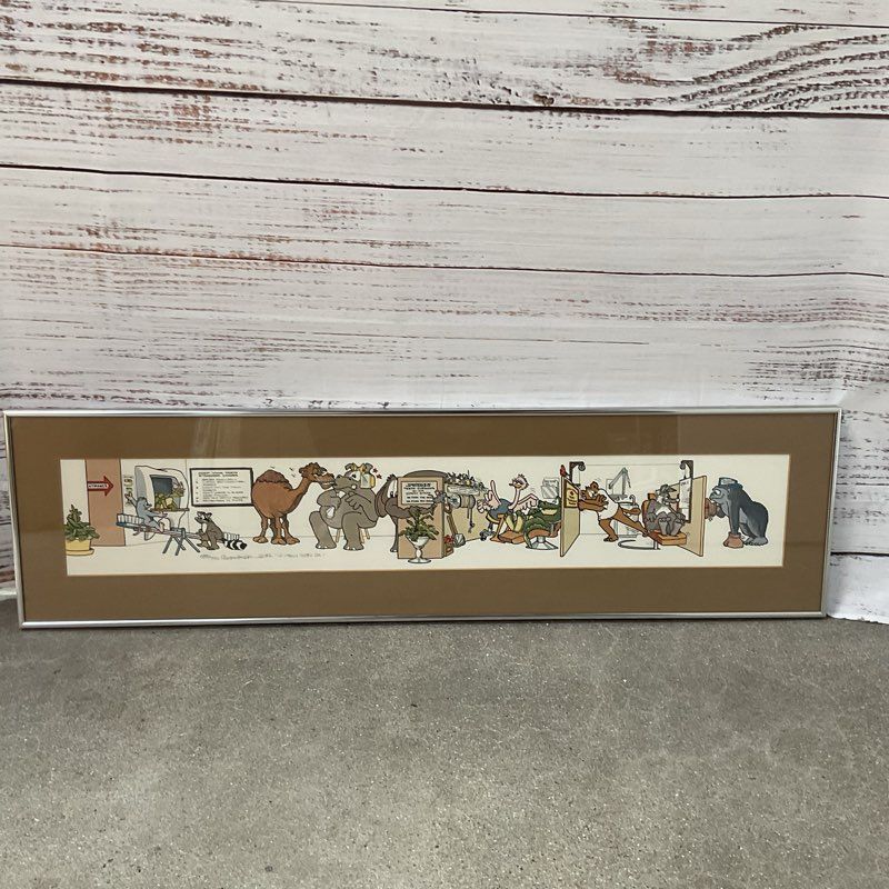 COA Signed ROBERT MARBLE "High-Tech Tooth Dr." Lithograph- FRAMED 38.5" X 10"